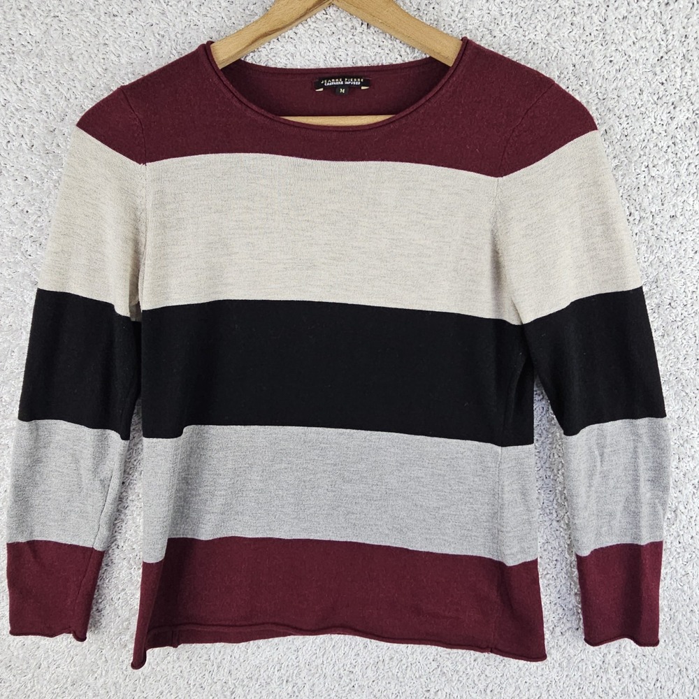 Jeanne Pierre Cashmere‎ Infused Sweater Womens Medium Striped Academia Preppy